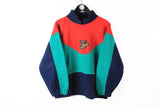 Vintage Fleece Small multicolor baseball sweater 90s ski jumper