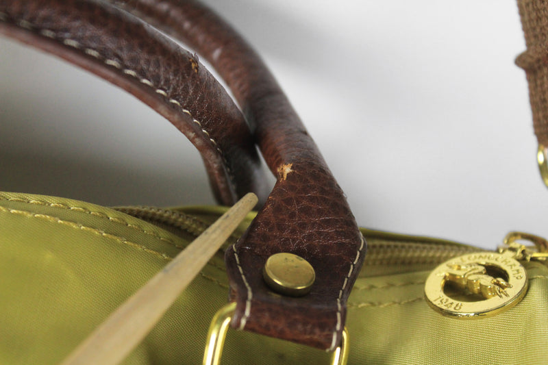 Longchamp Canvas & Leather Shoulder Bag Vintage
