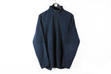 Vintage Nike 1/4 Zip Large / XLarge small swoosh logo navy blue 90s retro style winter sweater
