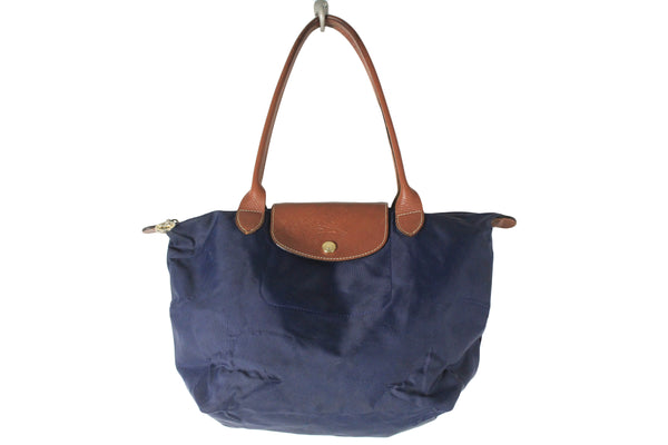 Vintage Longchamp Bag blue nylon classic authentic bag 90s 00s navy