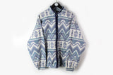 Vintage Fleece Full Zip Large abstract pattern aztek print ski sweater