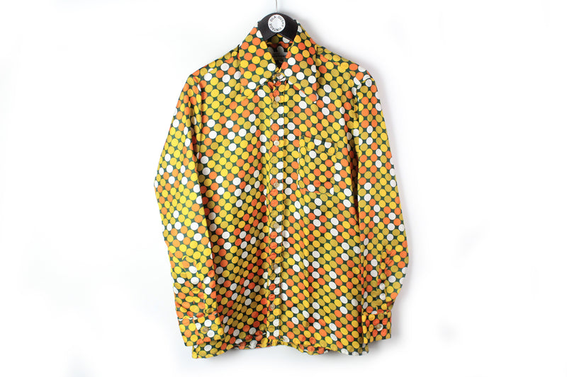 Vintage Pierre Carding Blouse Women's 40 yellow 90's 80's Paris shirt silk