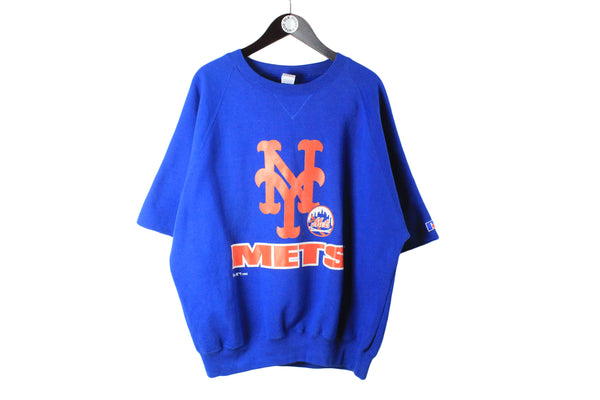 1998 NEW YORK Mets Russell authentic vintage half sleeve sweatshirt made in USA mens retro sport wear baseball mlb official licensee genuine