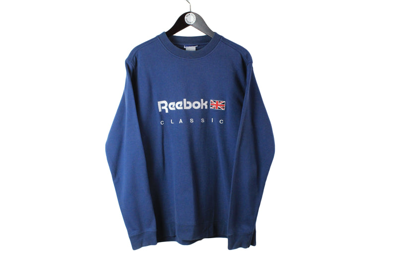 vintage REEBOK CLASSIC big logo sweatshirt Size M men's oversized unisex rare retro 90s 80s rave hipster clothing streetwear hip hop wear