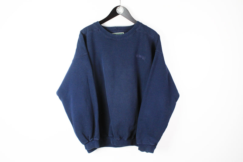 Vintage Levis Sweatshirt Large crewneck navy blue 90's made in USA classic cotton jumper