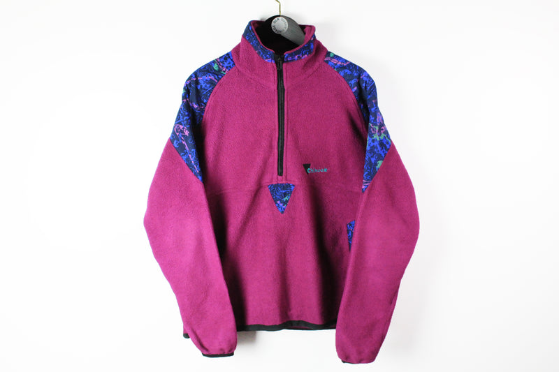 Vintage Fleece Half Zip Large polarlite pink purple retro style rare sweater ski