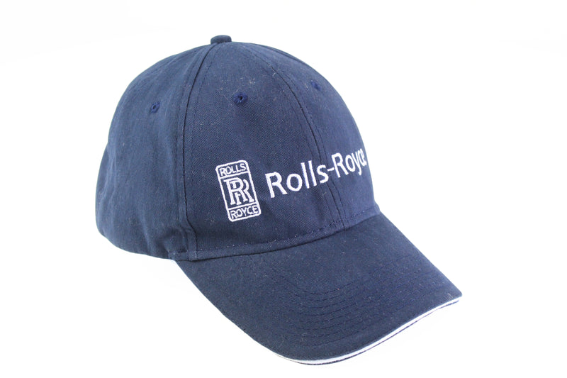 Vintage Rolls Royce Cap blue big logo RR baseball hat