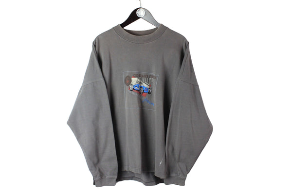 vintage ADIDAS ORIGINALS Grand Prix best race Retro Car Collection sweatshirt authentic 90's 80's Size L men's sweater gray logo 22 sweater