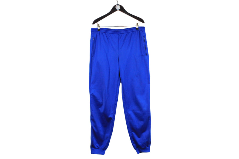 Vintage Adidas Track Pants XLarge blue 90s retro polyester sport trousers