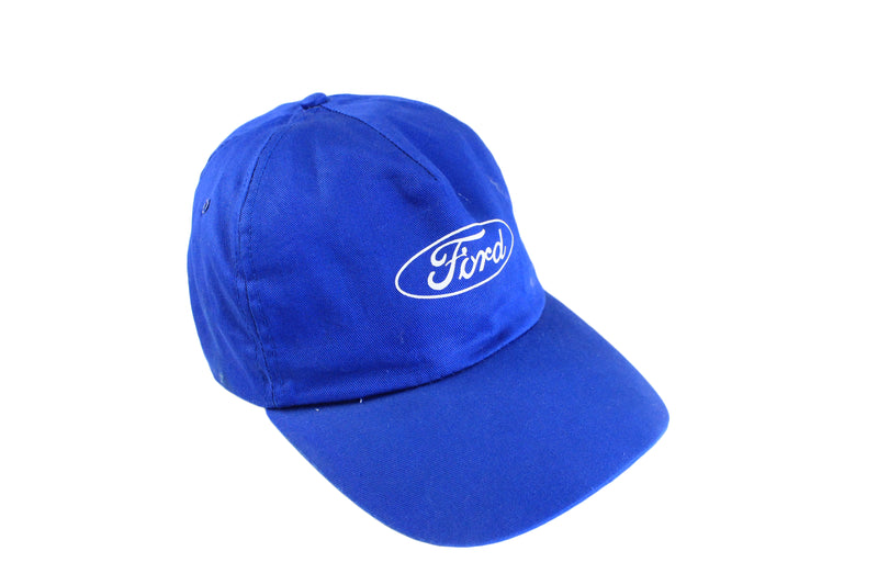 Vintage Ford Cap blue big logo 90's racing style retro hat