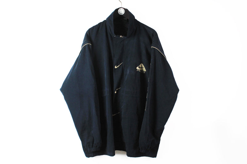 Vintage Nike ACG Bootleg Jacket XLarge navy blue 90s full zip retro style big logo rave 90s windbreaker