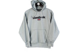 Vintage Reebok Hoodie Medium size big logo hooded sweatshirt sport authentic athletic pullover gray 90's 80's style cotton jumper