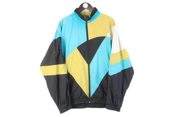 Vintage Adidas Tracksuit XLarge multicolor blue yellow 90s retro track jacket and sport pants streetwear sports jumper