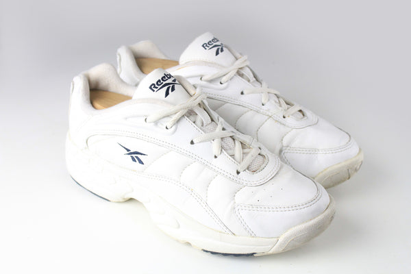 Vintage Reebok Sneakers Women's US 8 white running retro sport style trainers athletic casual shoes 90s classic style