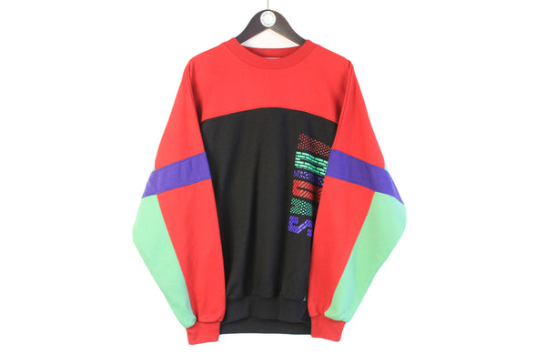 Vintage Adidas Sweatshirt XLarge multicolor big logo 90s retro sport style crewneck jumper