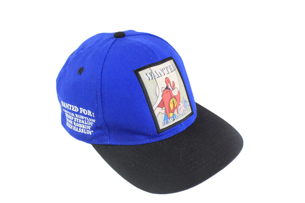 Vintage Wanted Looney Tunes Cap Germany Hollywood big logo blue hat