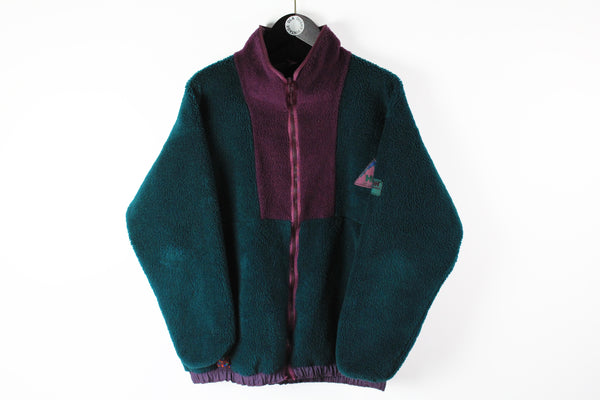 Vintage Helly Hansen Fleece Small winter ski sweater heavy 90s green jacket
