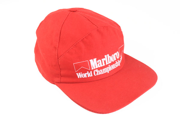 Vintage Marlboro World Championship Team red big logo cap 90's retro style 5 panel hat