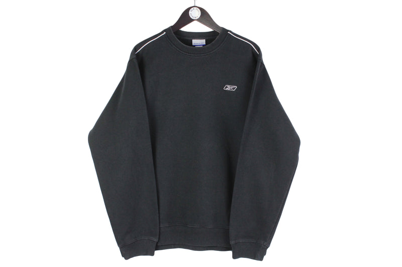 Vintage Reebok Sweatshirt XLarge black crewneck 90s sport jumper
