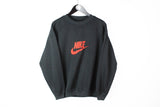 Vintage Nike Bootleg Sweatshirt Medium black red big logo 80's sport style crewneck jumper