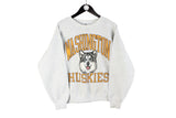 Vintage Lee Washington Husky Sweatshirt Small size men's unisex pullover big logo made in USA sport crewneck team University of Washington merch rare retro 90's style sport athletic