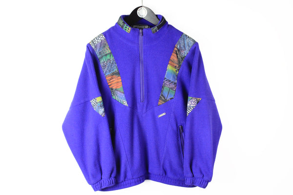 Vintage Fleece Half Zip Small purple 90's sport style made in Austria Alps sweater