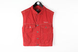 Vintage Diesel Denim Vest Small red retro style 80s casual work wear