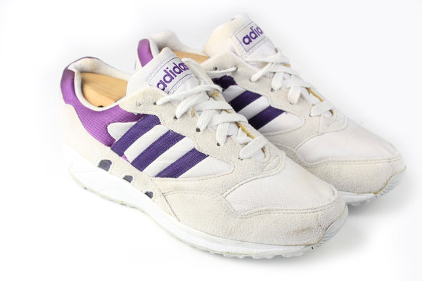 Vintage Adidas Sneakers Women's US 6.5 gray purple 90s retro authentic sport style trainers shoes