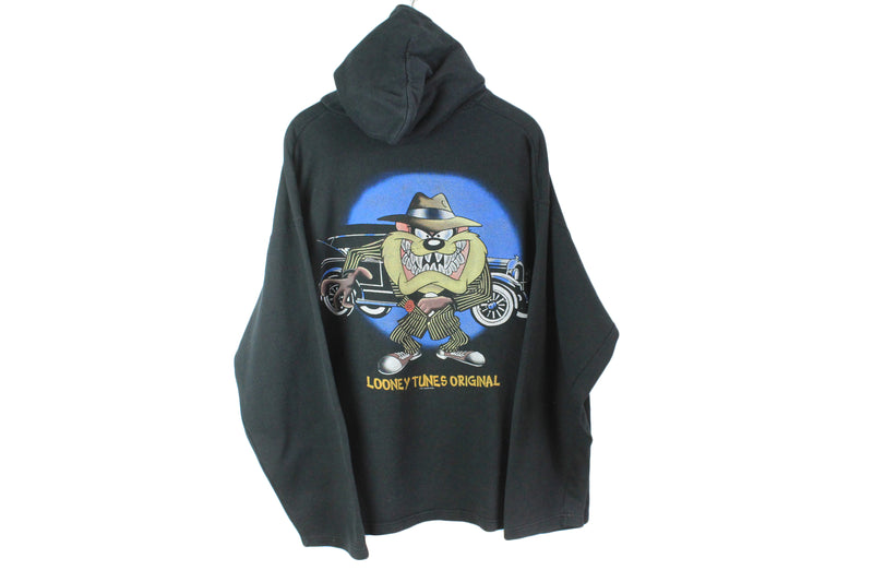 vintage 1997 LOONEY TINES Original Warner Bros Inc Hanes Young Bad authentic hoodie sweater Size XL rare retro collection 80s 90s big logo TAZ