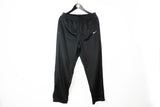 Vintage Nike Track Pants Large black snap buttons sport pants 90's trousers