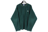 Vintage Adidas Fleece Sweatshirt XXLarge green 90s retro style sport sweater