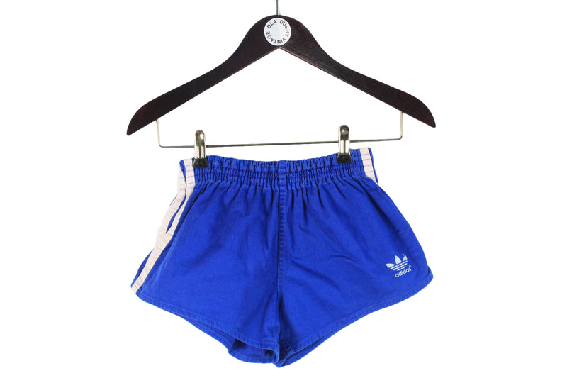 Vintage Adidas Shorts Women's Medium blue cotton classic 80s sport shorts