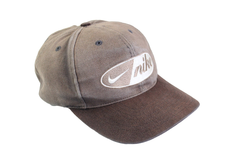 Vintage Nike Cap brown big logo 90's sport style hat