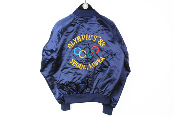 Vintage Olympic Games 1988 Seoul Korea Jacket Medium / Large navy blue Olympics'88 South Korea silk bomber Evelyn