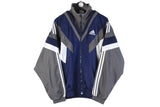 Vintage Adidas Tracksuit Large blue gray 90s full zip retro style windbreaker