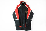 Vintage Chicago Blackhawks NHL Starter Jacket Large / XLarge black red 90s big logo hockey coat