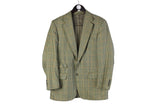 Vintage Burberrys Blazer Medium green plaid 90s 2 button classic jacket