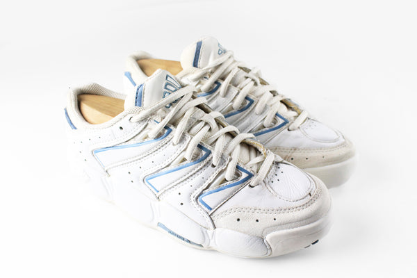 Vintage Adidas Sneakers Women's US 5 white blue   white casual trainers retro sport style 90s athletic shoes