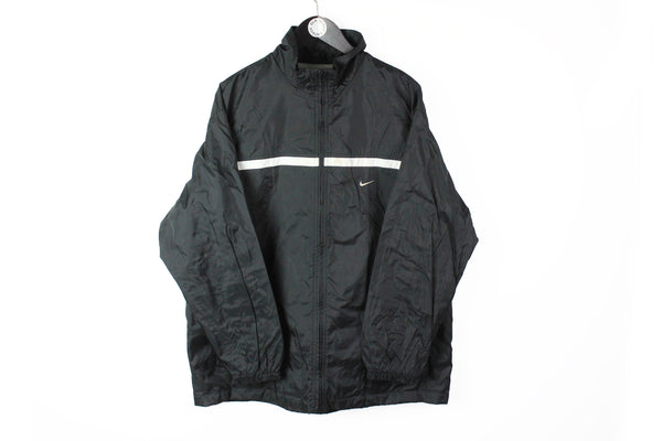 Vintage Nike Jacket Large black windbreaker 90s coat