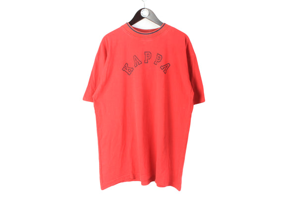 Vintage Kappa T-Shirt XXLarge size men's retro oversize tee sport summer top authentic athletic wear red big logo short sleeve