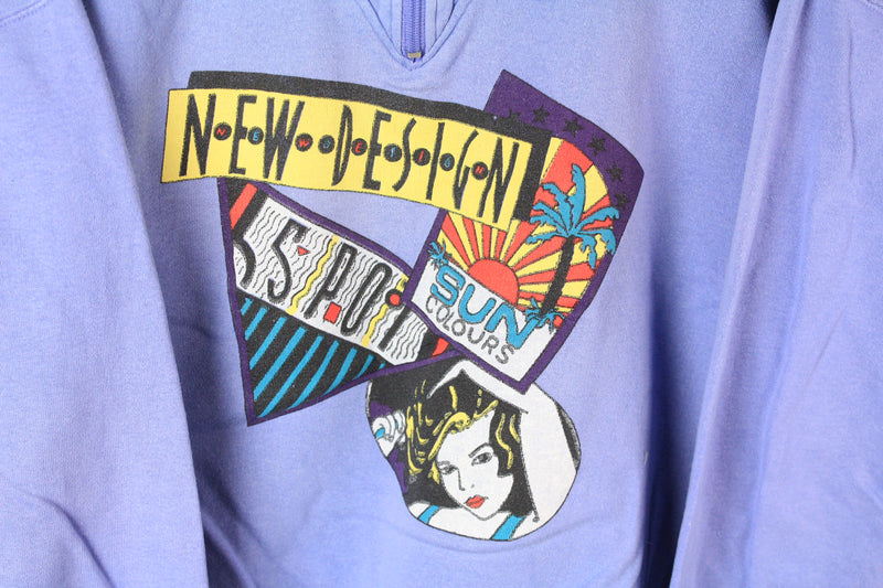 Vintage Sweatshirt Half Zip Small