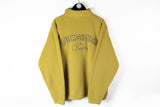 Vintage Quicksilver Fleece 1/4 Zip Large yellow big logo 90s surfing ski snowboard sweater