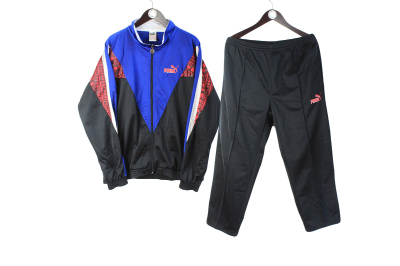 Vintage Puma Tracksuit XLarge size full zip sport wear authentic athletic front logo retro oversize track jacket and pants 90's style