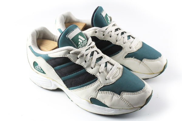 Vintage Adidas Sneakers US 8.5 green gray  casual trainers retro sport style 90s athletic shoes
