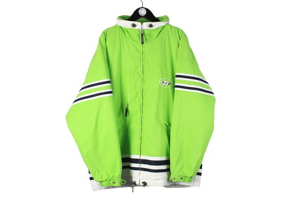 Vintage Bogner Jacket XXLarge green ski 90s retro style big logo jacket