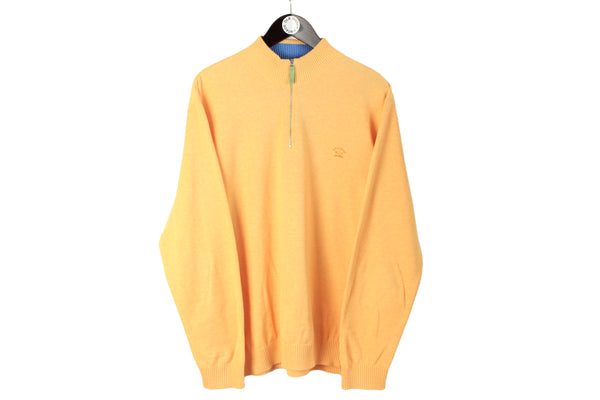 Vintage Paul & Shark Sweater XLarge size men's 1/4 zip warm sweat long sleeve retro yellow bright authentic brand