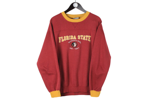 Vintage Seminoles Florida State Lee Sweatshirt Large big logo 90s crewneck sport jumper
