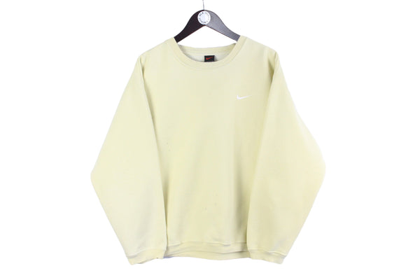 Vintage Nike Sweatshirt Small yellow 90s retro crewneck jumper sport style