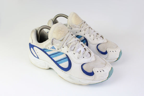 Vintage Adidas Sneakers Women's white blue 90's retro sport style shoes