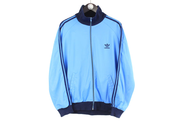 Vintage Adidas Track Jacket Large blue classic 90s retro sport style windbreaker
